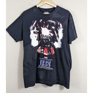 Polish Starwars Exploding Darth Vader Black T-shirt Size Large - Faded Wear